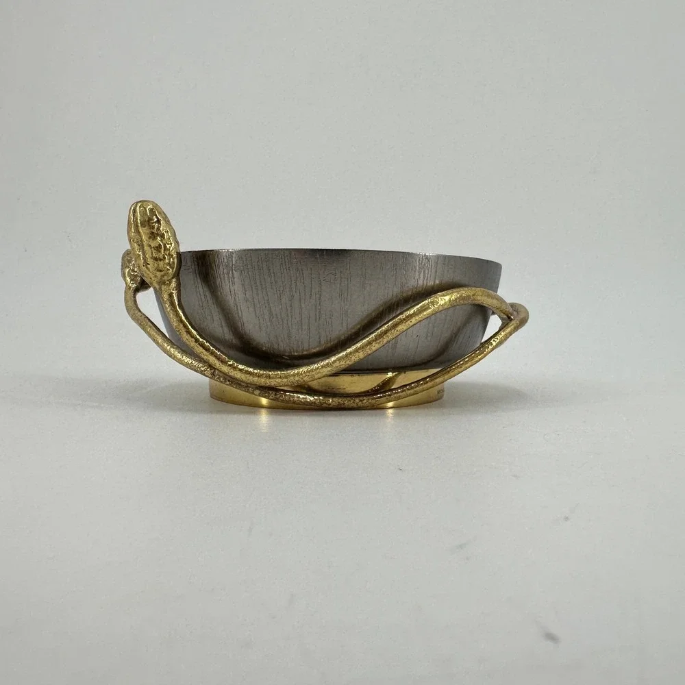 Michael Aram Serpent Metal Trinket Tray Gold Snake Stainless Steel Catchall Bowl